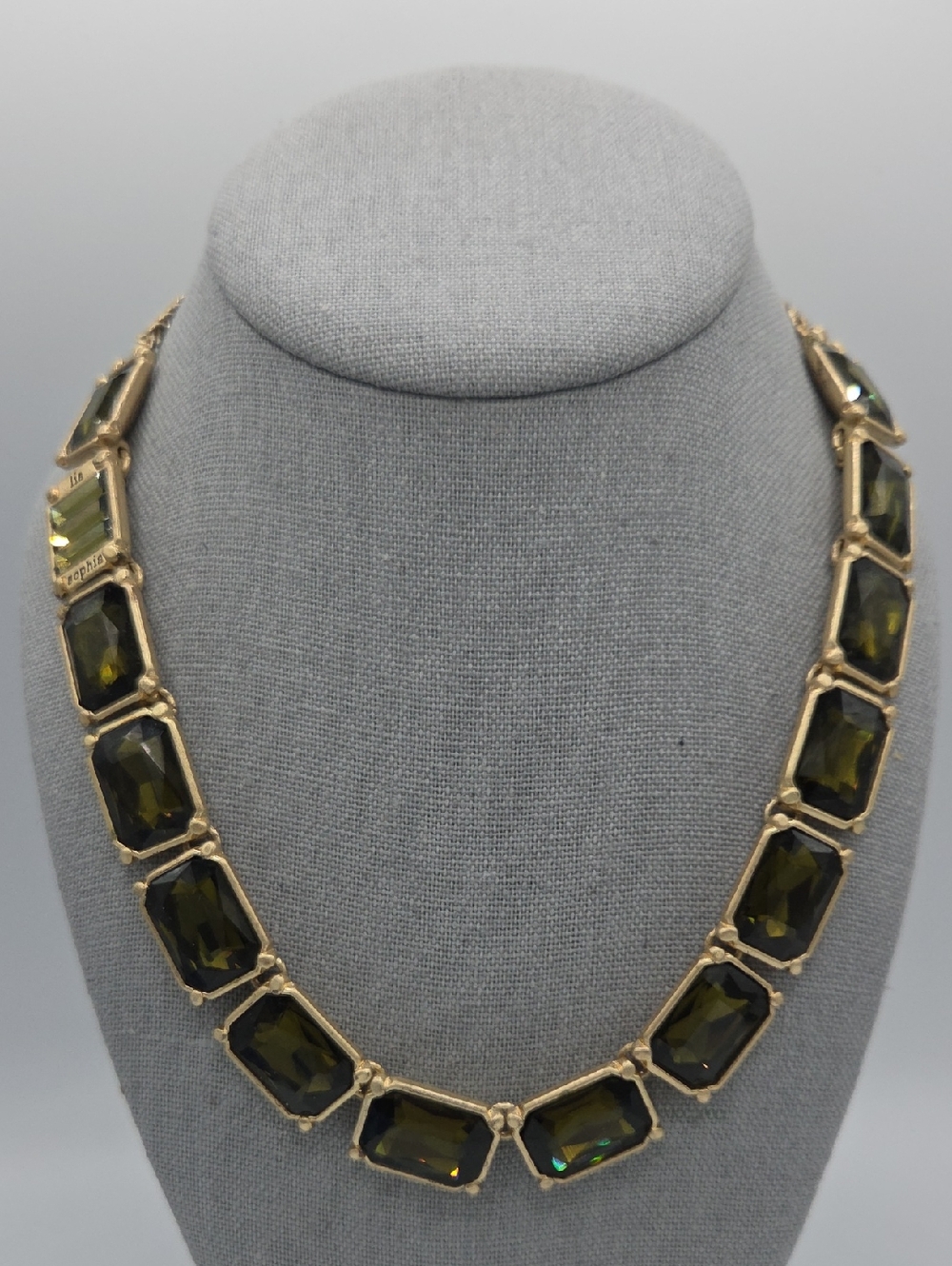 5 for $25! Lia Sophia Gold-Tone Necklace with Olive Green Gemstones